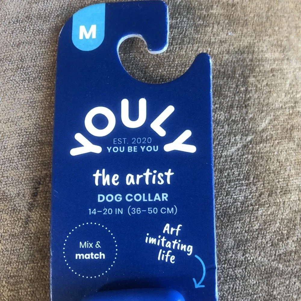 NWT Artist Striped Dog Collar M